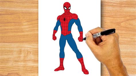 spider man drawing easy|spider man full body drawing.